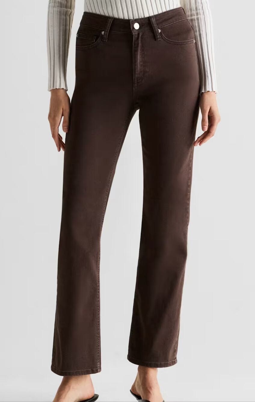 Quince Women's Flare Jeans in Dark Brown